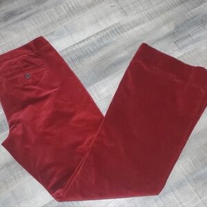 The Limited Drew Fit Red Velvet Pants Size 4 Long Inseam Holiday Trouser